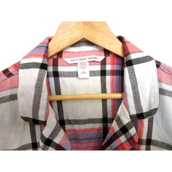 Victoria's Secret Large Pajama Top/Chemise/Shirt Plaid Soft - Multicolor NWOTag - Picture 4 of 12